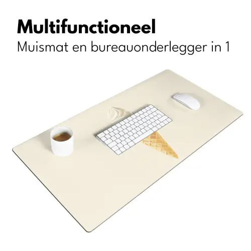 Softijs - Hoorntje - Wit Muismat XXL klein -sfeer4