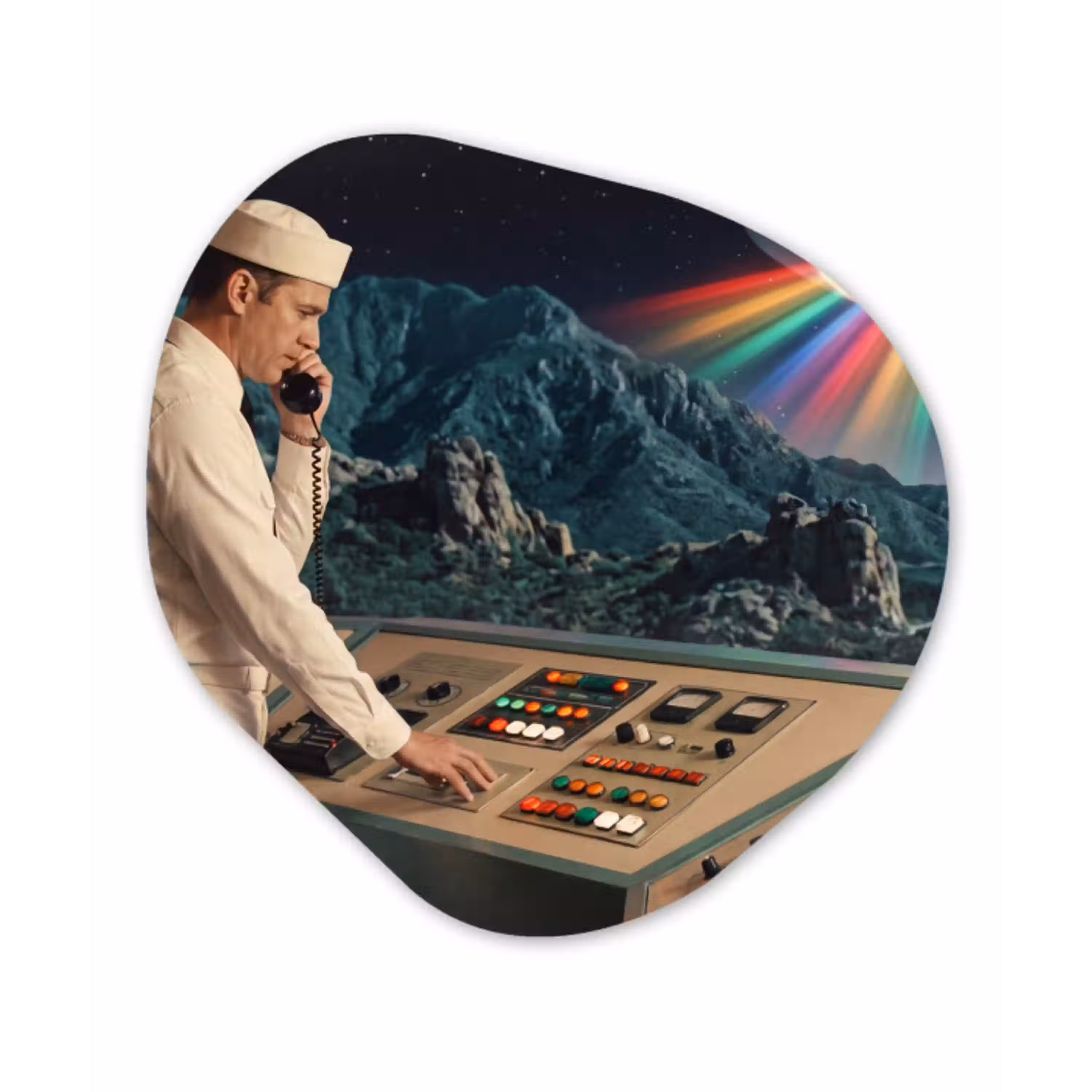 Man - Controlekamer - Strand Wandcirkel Organisch Forex 3mm klein -3d