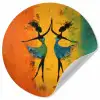 Dansen - Vrouwen - Verfstructuur Wandcirkel behangsticker klein -3d