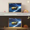 Auto - Geel - Race - Blauw Light Box met batterij (Wandlamp kind) middel -sfeer3_kind
