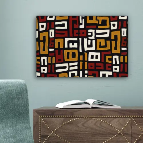 Abstract - Patroon - Rood canvas 2cm klein -sfeer4
