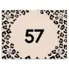 Beige luipaardprint - Traditioneel Naambord Rechthoek middel -3d