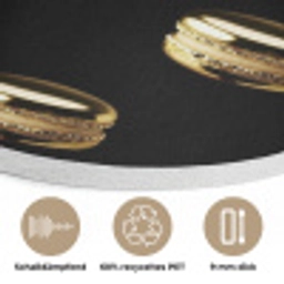 Macarons - Patroon - Goud - Zwart Akoestische PET Vilt - Rond klein -closeup_DE