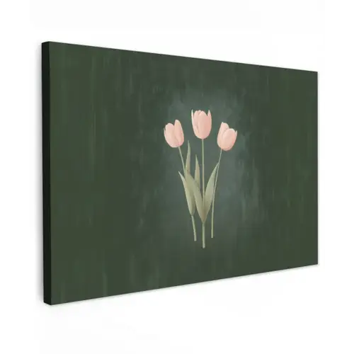 Tulpen - Liefde - Donkergroen canvas 2cm klein -z3d