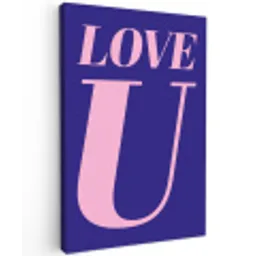 Love - Blauw - Valentijn Tuinposter op houten frame 2 cm dik klein -3d