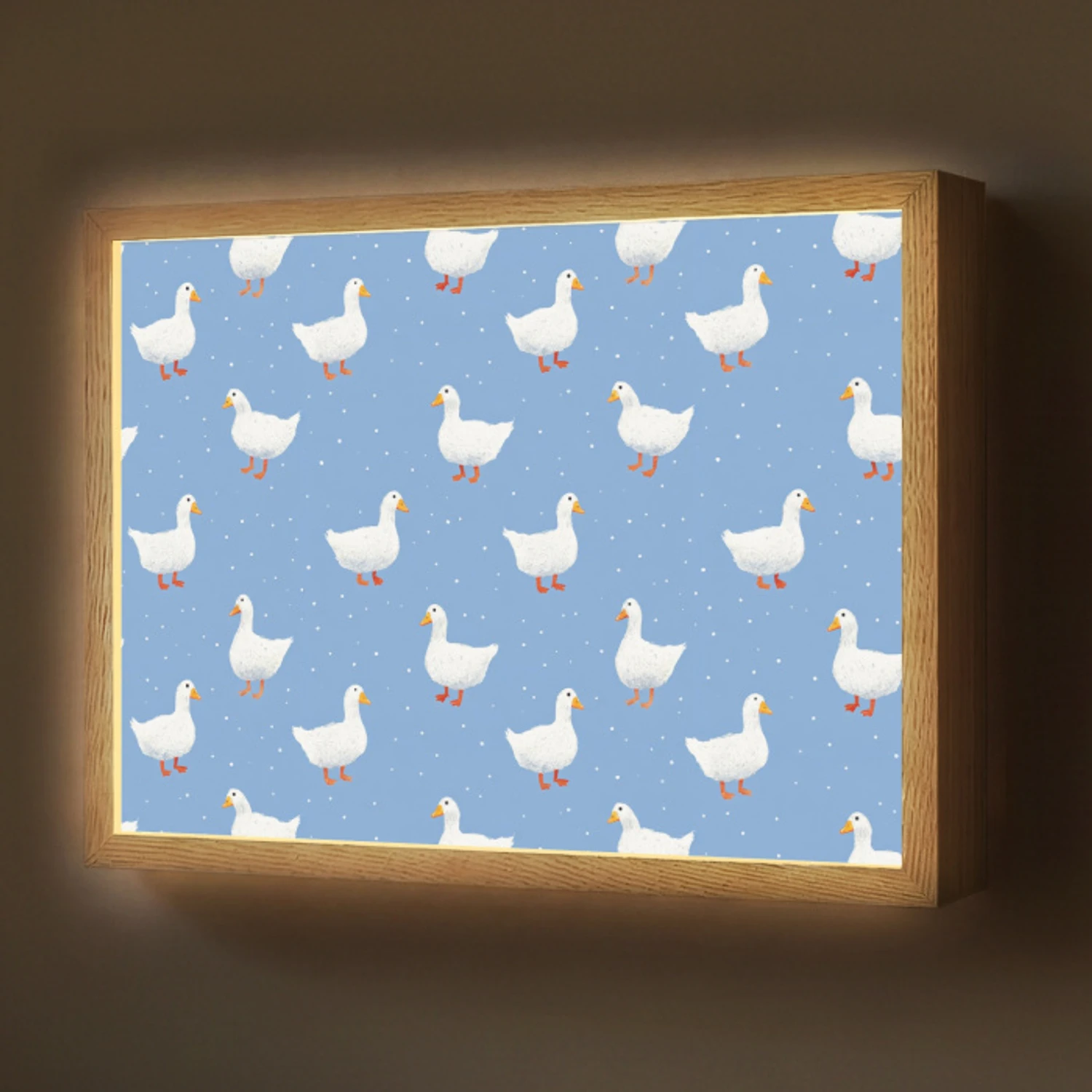 Ganzen - Elegant - Blauw Light Box met batterij (Wandlamp) middel 907 -z3d_website