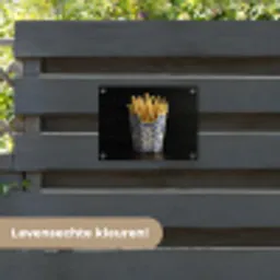 Friet - Porselein - Delfts blauw - Eten tuinposter los doek klein -sfeer3