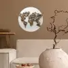 Wereldkaart - Stenen - Wit Wandcirkel behangsticker klein -sfeer1