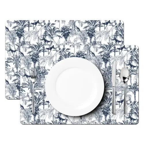 Aap - Jungle - Blauw Placemat vinyl groot 368 -zzsfeer2_Kitchenyeah-website