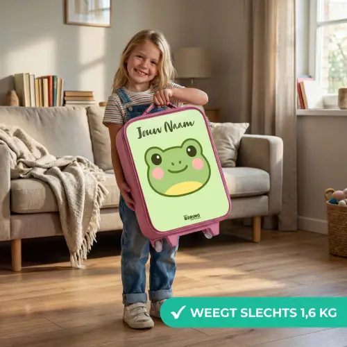 Kawai - Kikker - Groen Kinderkoffer - Roze klein -sfeer2_NL