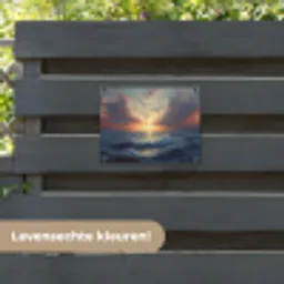 Meeuwen - Zonsondergang - Zee - Wolken tuinposter los doek klein -sfeer3