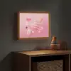 Planeten - Roze - Sterren Light Box met batterij (Wandlamp kind) middel -sfeer5_kind