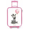 Zebra met roze ballon Kinderkoffer - Roze klein -zz3dotto