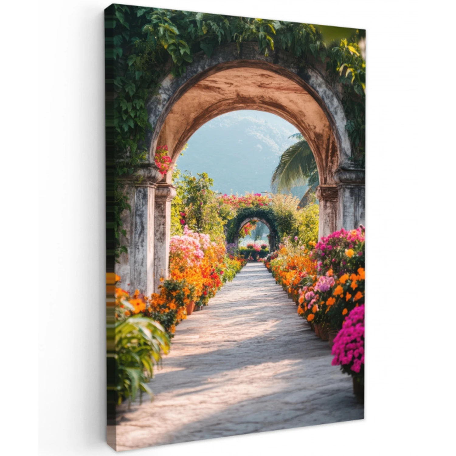 Doorkijk - Bloemen - Tropisch - Kleurrijk canvas 2cm klein -z3d
