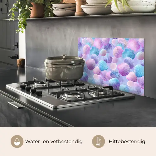 Schelpen - Paars - Blauw - Patroon keuken achterwand spatscherm klein -usp_NL