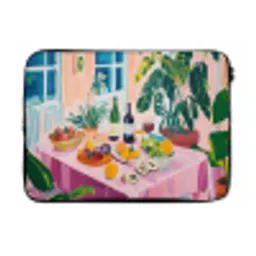 Tafel - Wijn - Fruit laptophoes neopreen klein -3d