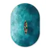 Bootje - Water - Blauw Wandcirkel Ovaal Glas middel -3d
