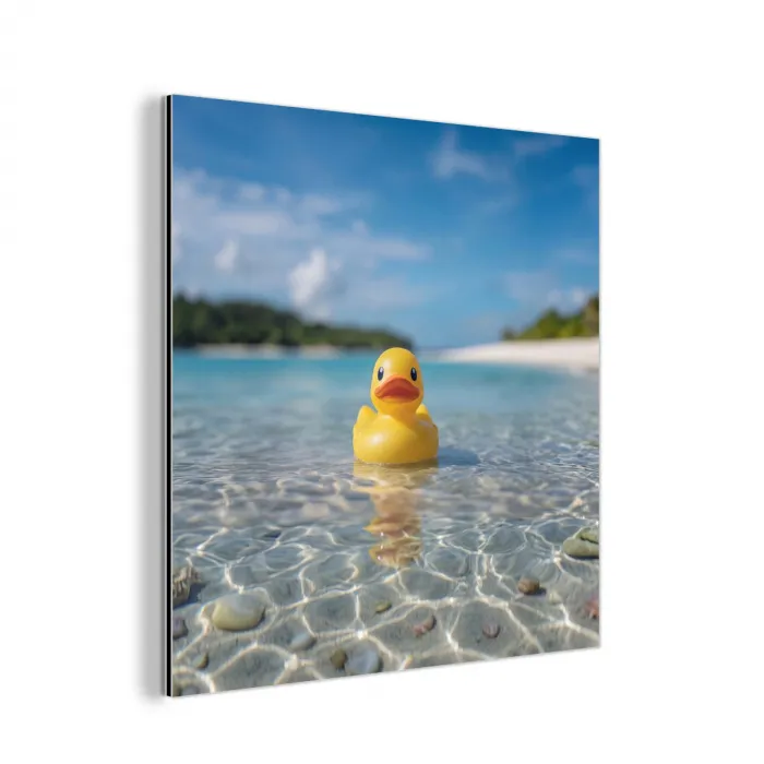 Tropisch - Badeend - geel aluminium wit klein -3d