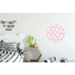 Konijnen - Minimalistisch - Roze Wandcirkel aluminium klein 190 -kinderkamer