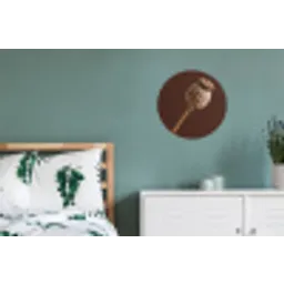 Papaverbol - Droogbloem - Bruin - Minimalistisch Wandcirkel aluminium klein -slaapkamer