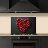 Kersen - Hart - Rood - Zwart keuken achterwand spatscherm klein -sfeer1