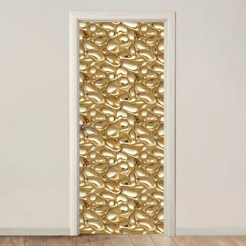 Abstract - Modern - Goud deurposter klein 289 -3d_beige