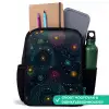 Sterren - Kleurrijk - Lichtgevende kernen Rugzak - Zwart middel -inhoud_NL