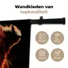 Schotse hooglander - Koe - Hoorns - Portret - Dieren Wandkleed katoen klein -sfeer2
