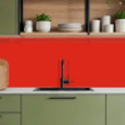 Rood - Kleur - Effen keuken achterwand 2 middel 871 -sfeer3