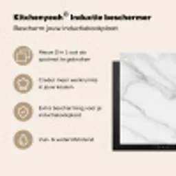 Wit Marmeren Zen Inductie beschermer vinyl 3mm middel -zzzzzzusp-haakje_NL