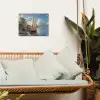 Zeilschip - Huizen - Kade - Zee tuinposter los doek klein -sfeer7