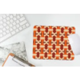 Geometrisch - Retro - Oranje muismat rubber klein 262 -witbureau