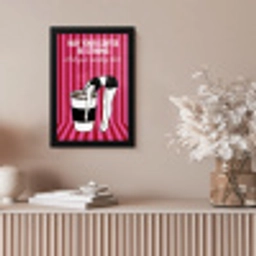 Roze - Strepen - Koffie - Maandag fotolijst zwart zonder passe partout klein -sfeer5