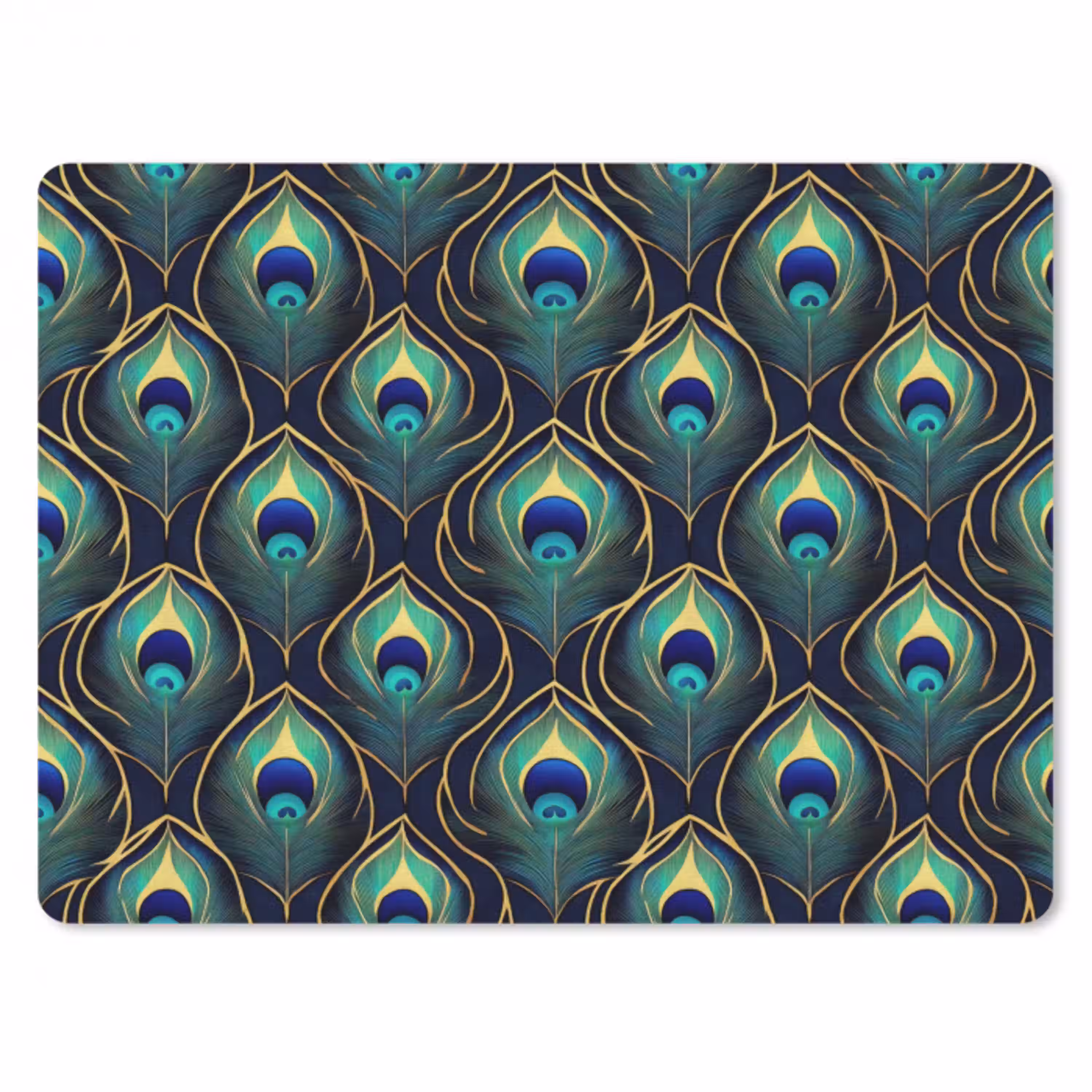 Pauw - Veren - Groen muismat rubber klein 262 -3d