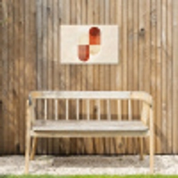 Bogen - Beige - Vormen Tuinposter op houten frame 2 cm dik klein -sfeer4