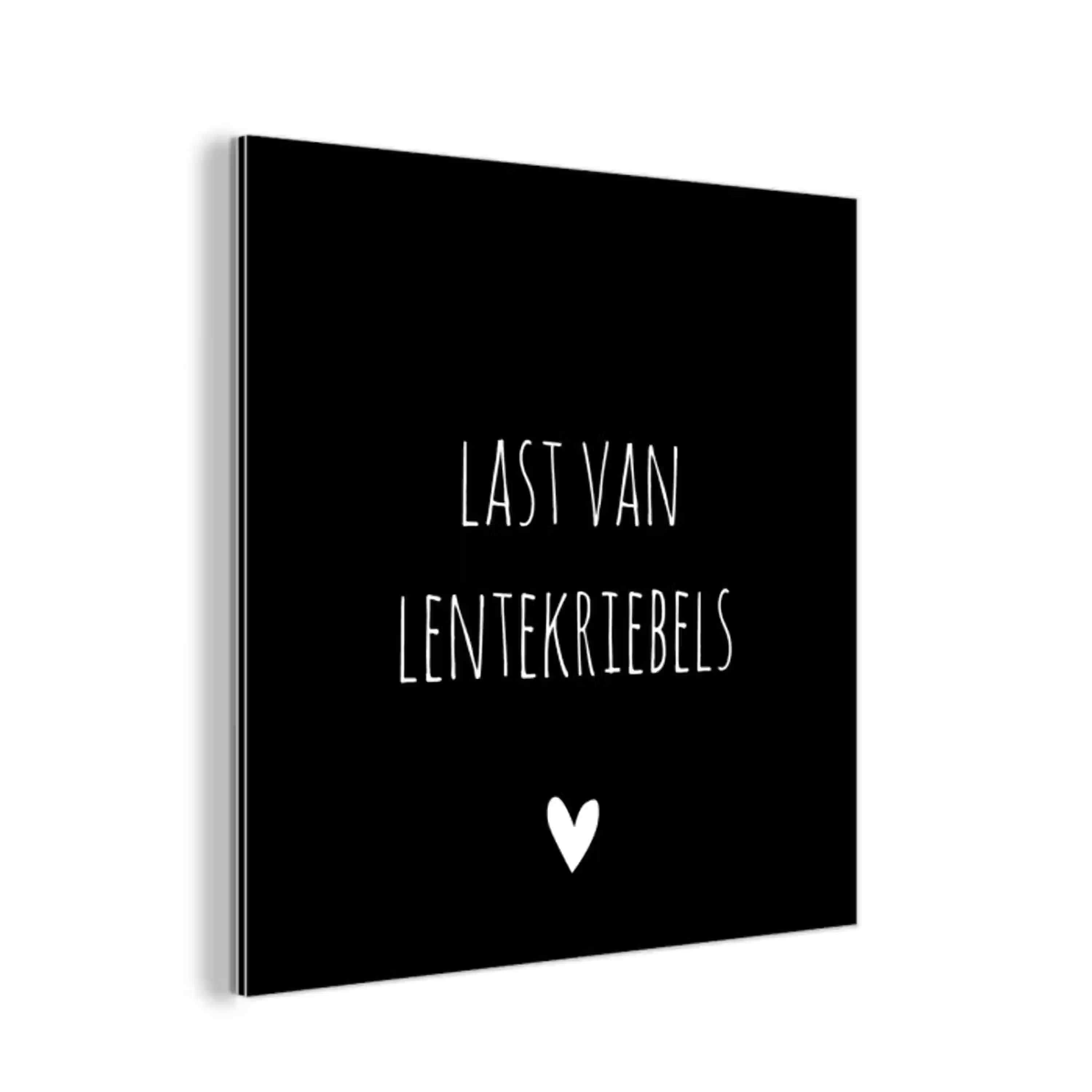 Quotes - Spreuken - Lentekriebels aluminium wit klein -3d
