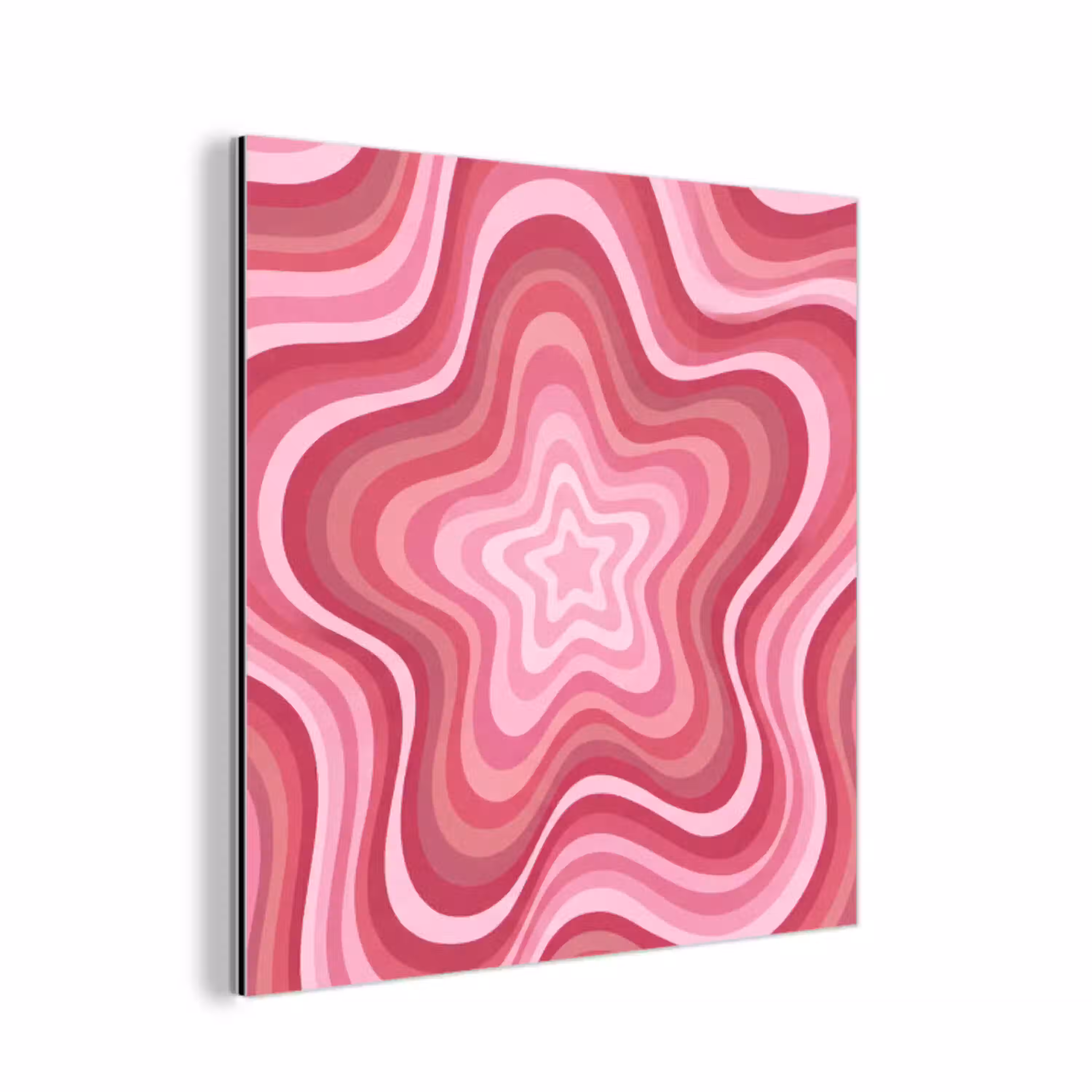 Ster - Golvend - Abstract - Roze aluminium wit klein -3d