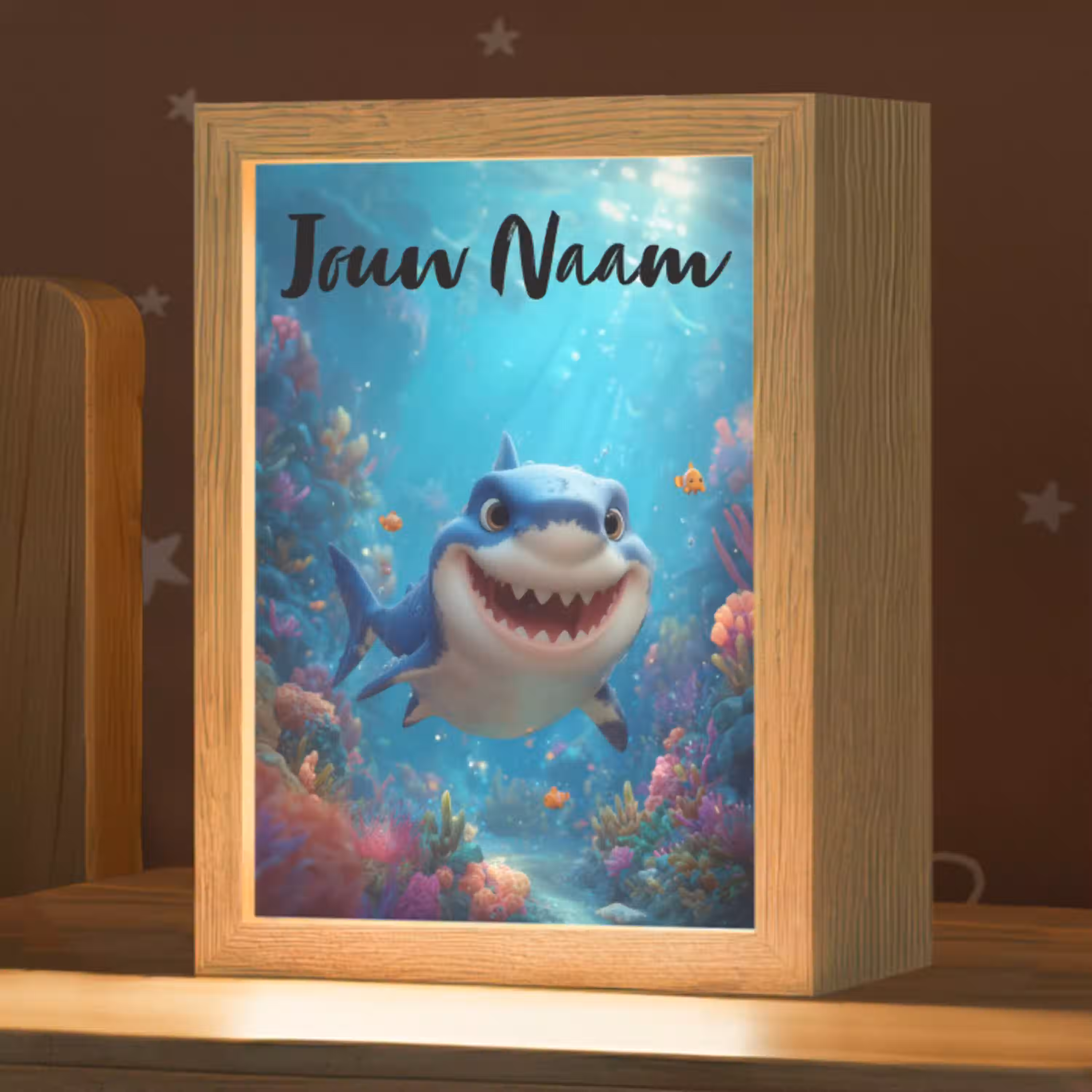 Haai - Onderwaterwereld - Oceaan Light Box met kabel (Kinderlampje) klein -zzz_3d_website