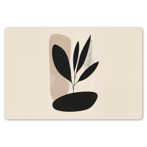 Plant - Beige - Japandi Placemat vinyl groot -zzsfeer1_Kitchenyeah-website