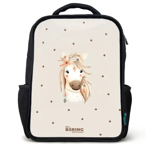 Bohemian paard in pastel kleuren Rugzak - Zwart middel -3d