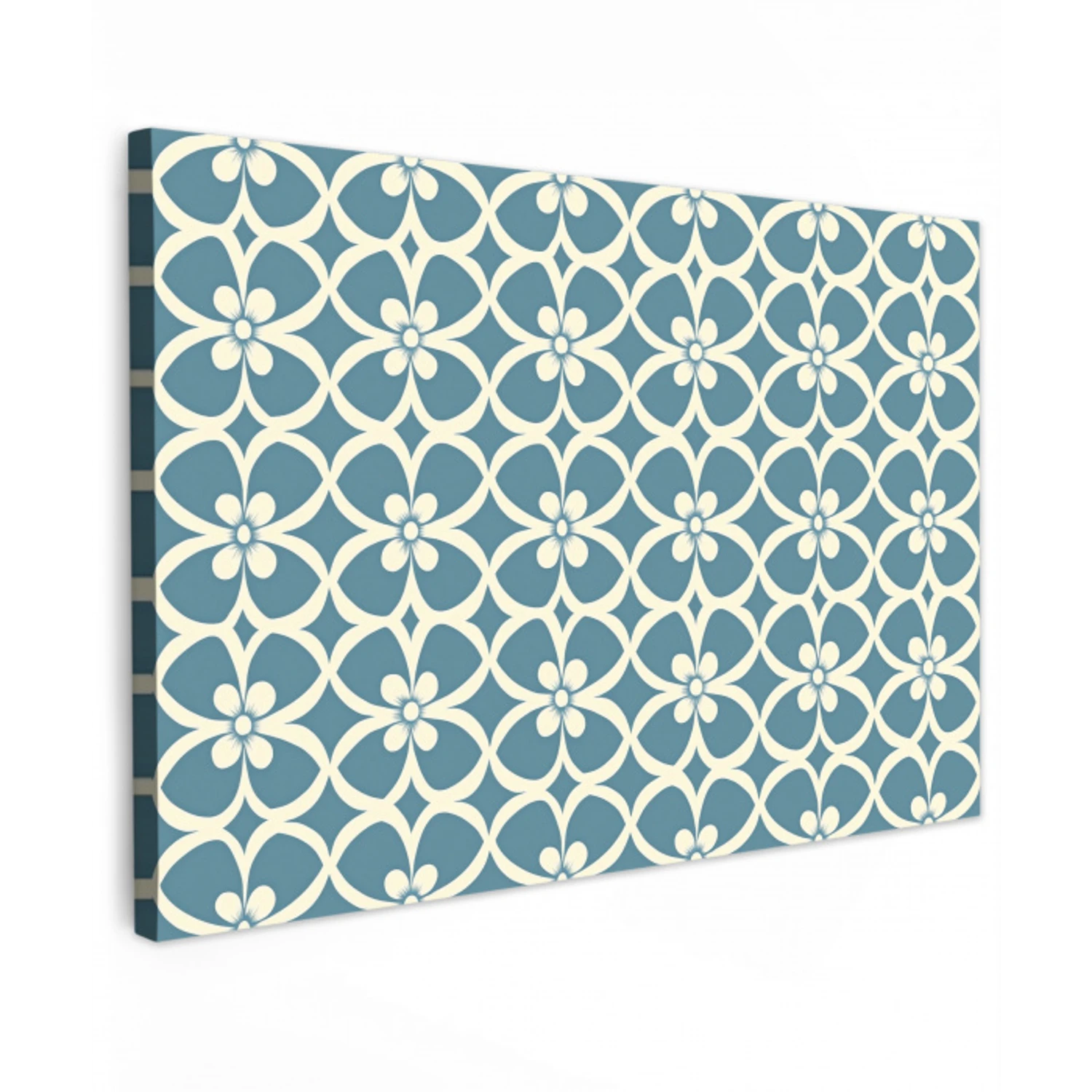 Patroon - Symmetrisch - Blauw canvas 2cm klein 34 -z3d