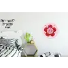 Bloem - Roze - Hartjes Wandcirkel aluminium klein -kinderkamer