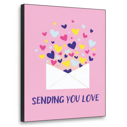 Envelop - Love - Hartjes - Valentijn Textielframe zwart klein -3d