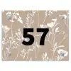 Beige bloemmotief - Traditioneel Naambord Rechthoek middel -3d