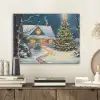 Kerst - Kerstboom - Winter - Huis - Sneeuw PET vilt klein -sfeer1