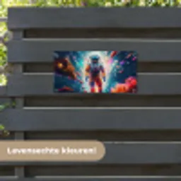 Astronaut - Neon - Meteoriet - Neon tuinposter los doek klein -sfeer3