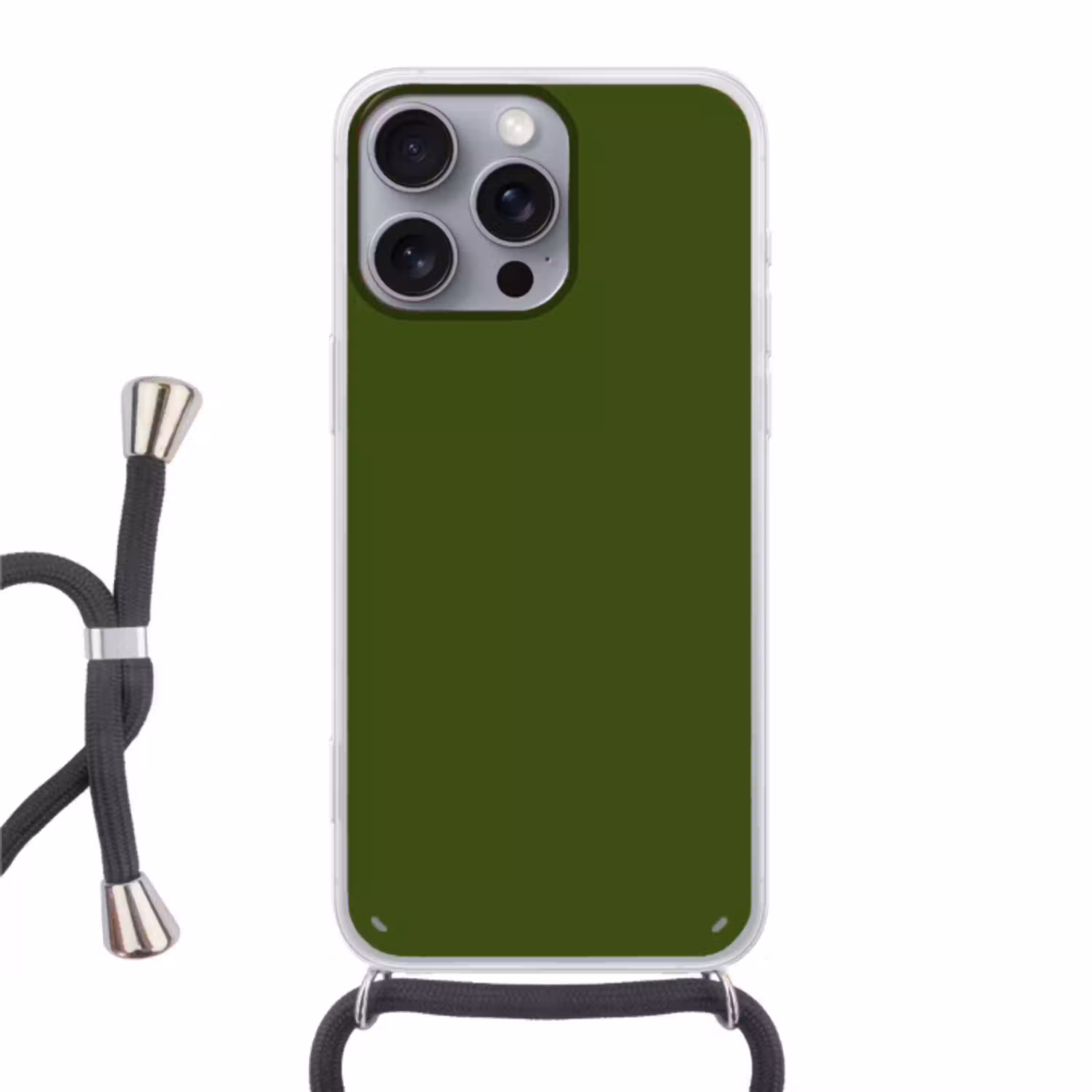 Olive - Drab - Groen Hoesje iPhone 16 Pro Max met koord klein 804 -3d