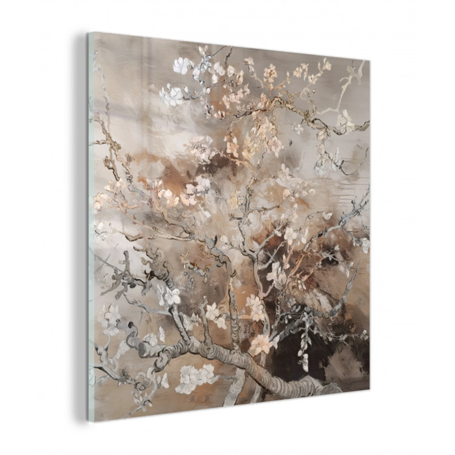 Amandelbloesem - Kunst - Van Gogh - Beige - Abstract plexiglas 5mm klein -z3d