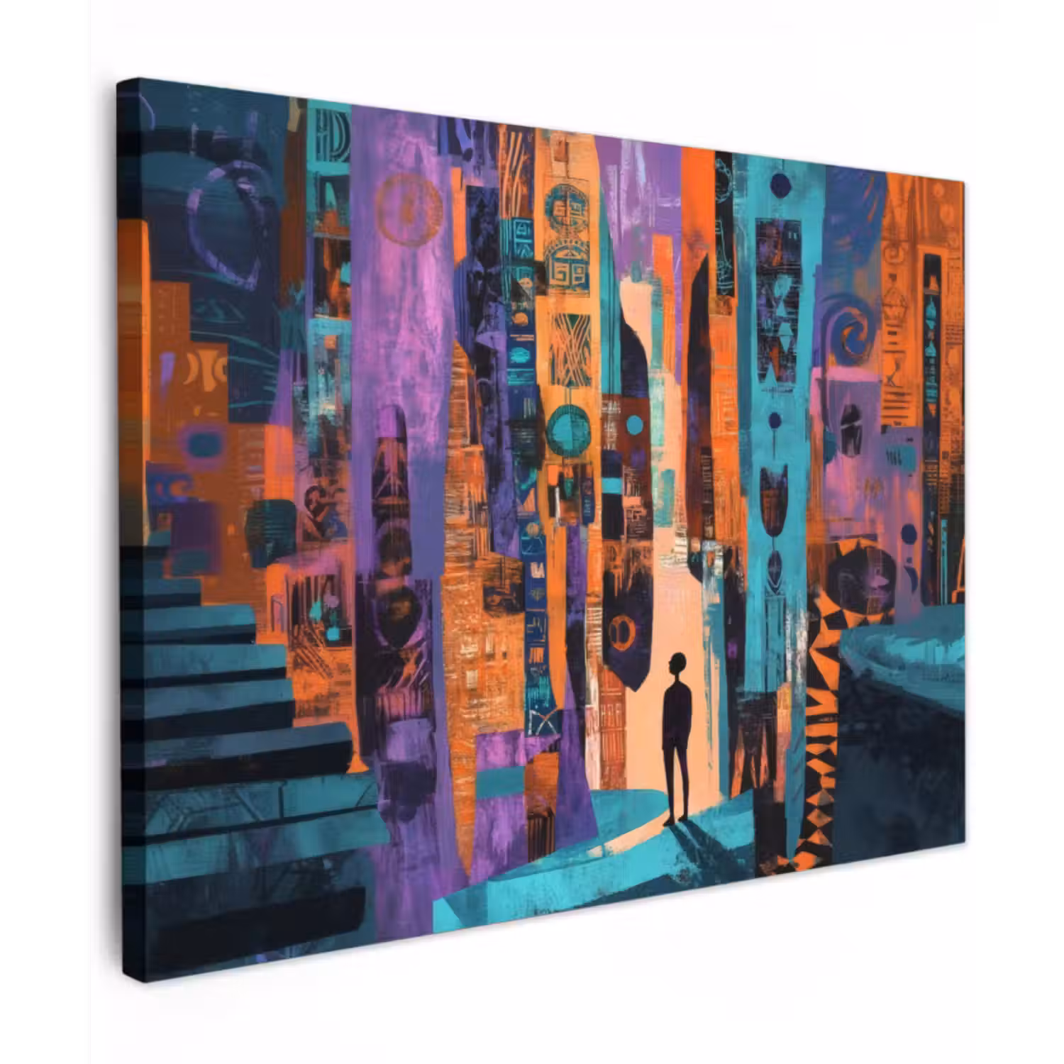 Canvas schilderij - Abstract - Figuren - Kleurrijk