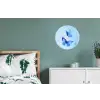 Vlinders - Sierlijk - Blauw Wandcirkel aluminium klein -slaapkamer